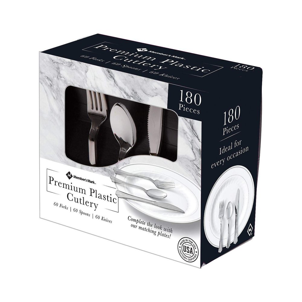 Member's Mark Premium Silver-Look Cutlery Combo (180 ct), 2 Lb