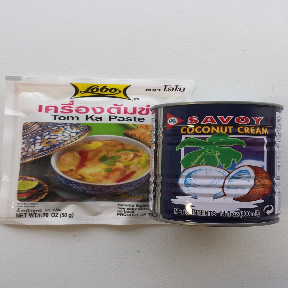 Coconut soup Kit Lobo Tom Ka packet savoy coconut cream.