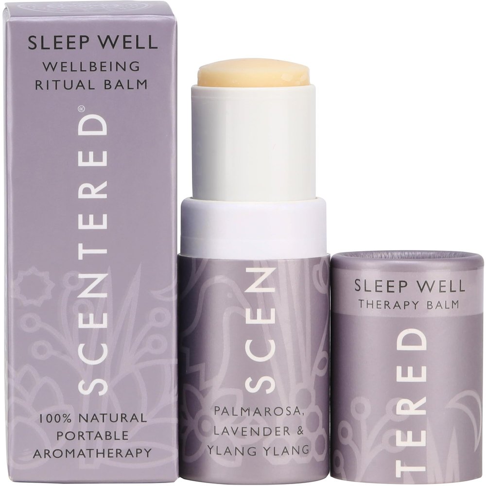 Scentered Aromatherapy Balm Stick - Sleep Well Lavender Essential Oil Roll On to Help Sleep - All Natural Sleep Aid with Palmarosa & Ylang Ylang - Aromatherapy Gifts for Women