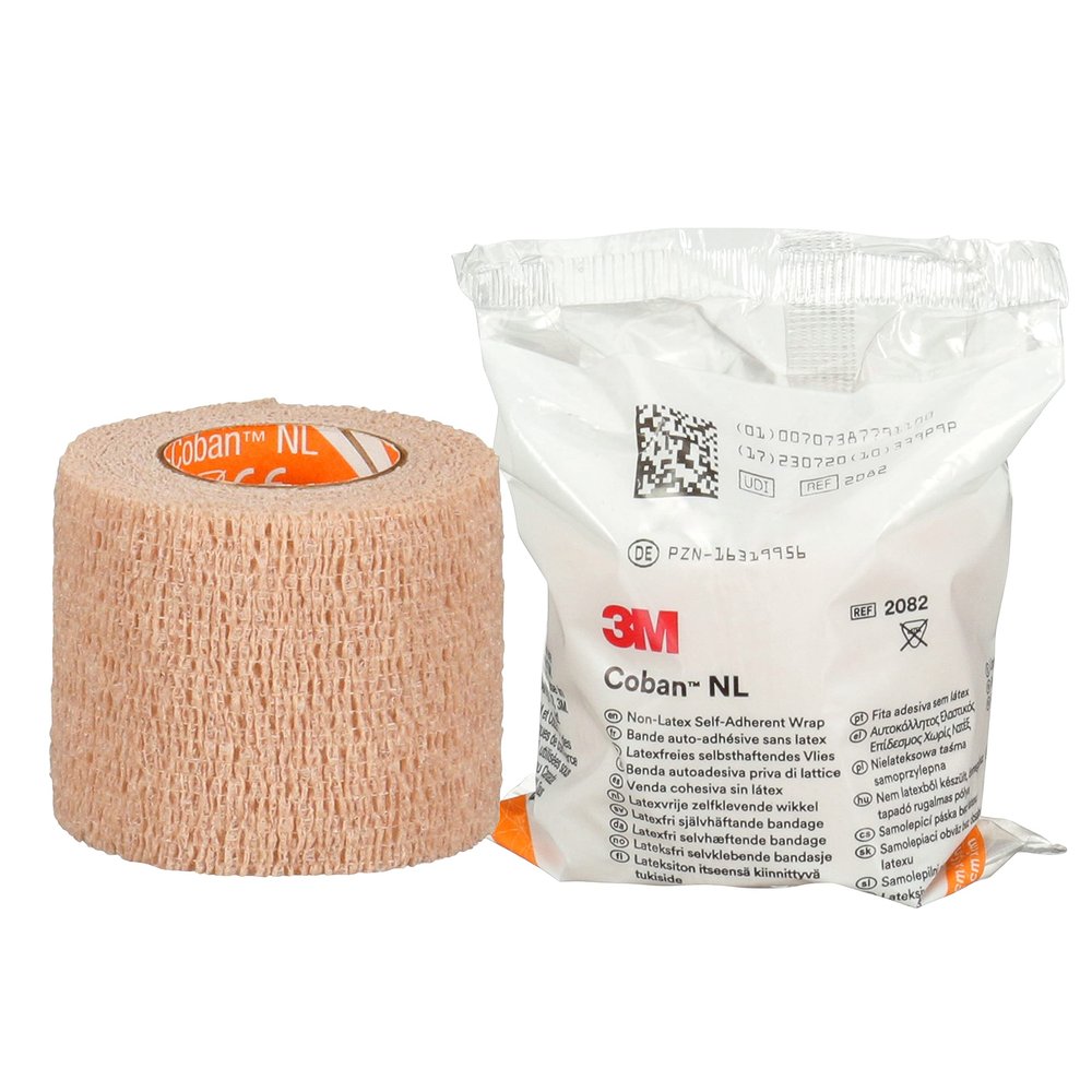3M Coban NL Non-Latex Self-Adherent Wrap with Hand Tear, 2082, 2 in x 5 yd, 36 Rolls/Case