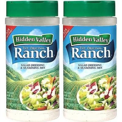 Hidden Valley Original Ranch Seasoning and Salad Dressing Mix, Two 8 Ounce Canisters (16 Ounces Total)