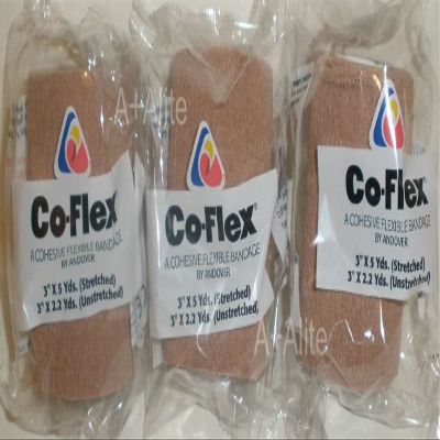 Andover CO-Flex 3"x5Yds Tan Flesh 3-Pack Cohesive Flexible Elastic Latex Bandage Compression Self Adherent Wrap Kids Children Vet Animals Pets Cats Dogs Horses 3300TN