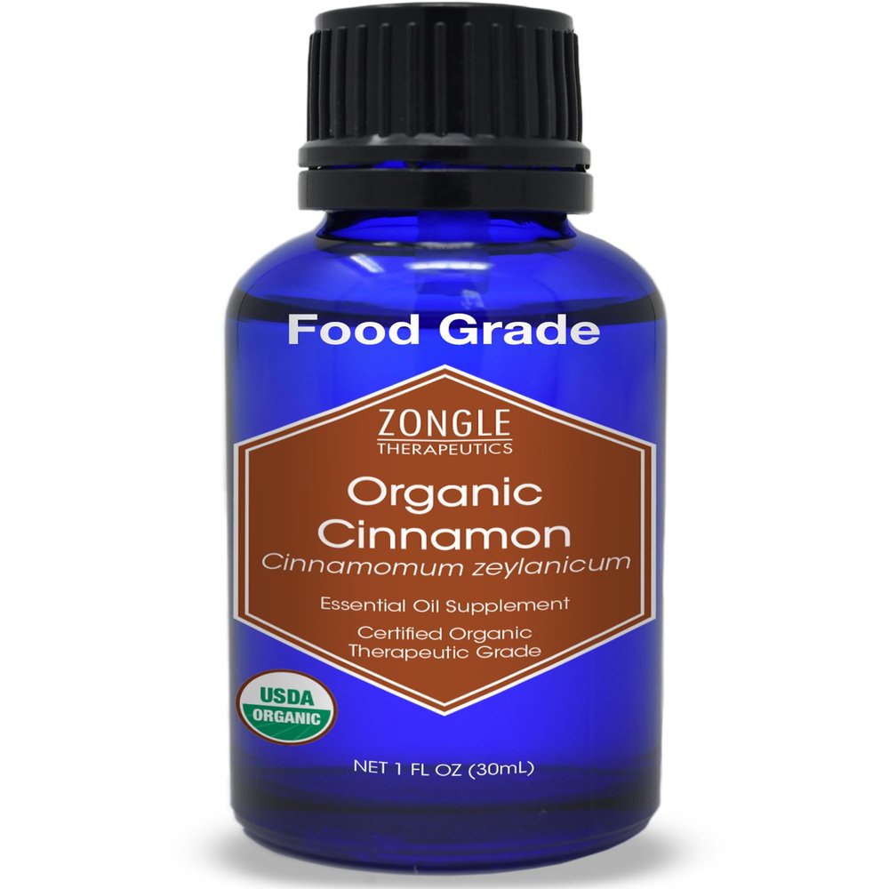 Organic, Cinnamon Essential Oil, Food Grade, for Candy, Cooking, Baking 100% Pure, Edible, Cinnamon, Leaf, Oil, by Zongle Therapeutics, 1 OZ