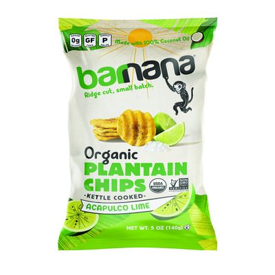 Barnana Organic Plantain Chips - Acapulco Lime - 5 Ounce, 8 Pack Plantains - Barnana Salty, Crunchy, Thick Sliced Snack - Best Chip For Your Everyday Life - Cooked in Premium Coconut Oil