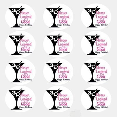 12 -"30 Never Looked So Good" Edible Cupcake Toppers