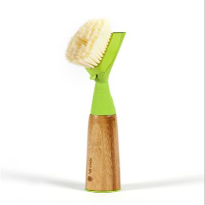 Full Circle Suds Up, Soap Dispensing Dish Brush, Tough Plant-Fiber Bristles & Sustainable Bamboo Handle, Safe for Nonstick