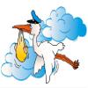 12 -Baby Shower Stork Edible Cupcake Toppers - D6814 view 1