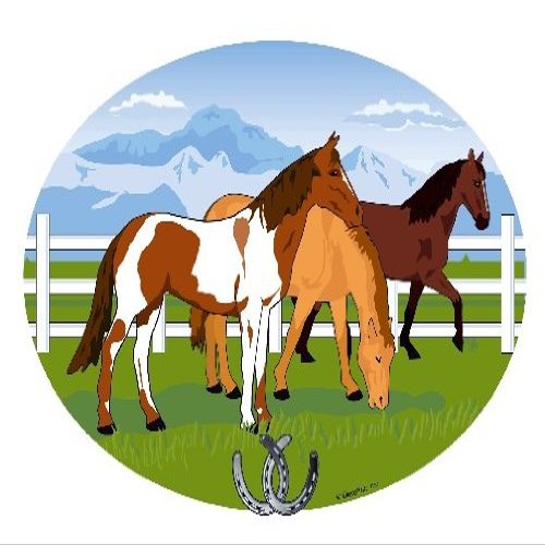 12 -Horses in the Pasture Edible Cupcake Toppers
