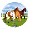 12 -Horses in the Pasture Edible Cupcake Toppers view 1