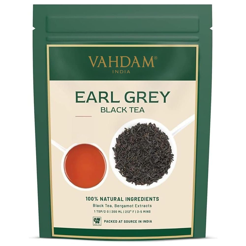 VAHDAM, Earl Grey Tea Loose Leaf 170+ Cups (340g/12oz) Citrusy & Delicious Black Tea blended with 100% Natural Oil of Bergamot | Brew Hot/Iced Tea