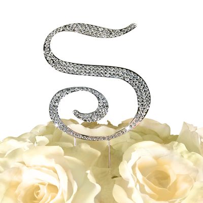 Monogram Wedding Cake Topper Letter with Crystals - 1 Large Letter