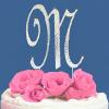 Fully Covered in Crystal Monogram Wedding Cake Topper Letter - Letter M view 1
