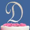 Fully Covered in Crystal Monogram Wedding Cake Topper Letter - Letter D view 1