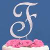 Fully Covered in Crystal Monogram Wedding Cake Topper Letter - Letter F view 1