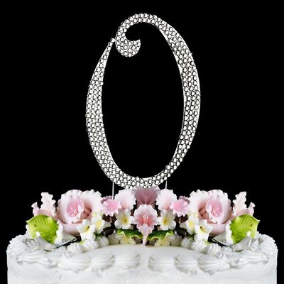 1 X Fully Covered in Crystal Monogram Wedding Cake Topper Letter - Letter O