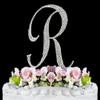 Fully Covered in Crystal Monogram Wedding Cake Topper Letter - Letter R view 1