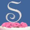 Fully Covered in Crystal Monogram Wedding Cake Topper Letter - Letter S view 1