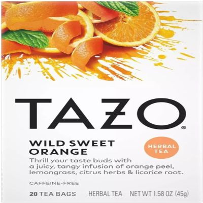 Tazo Wild Sweet Orange Herbal Tea, 20 ct (Pack of 4)