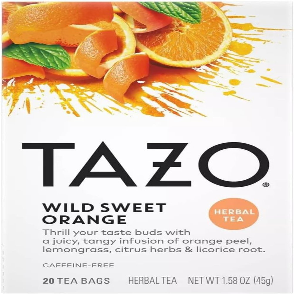 Tazo Wild Sweet Orange Herbal Tea, 20 ct (Pack of 4)