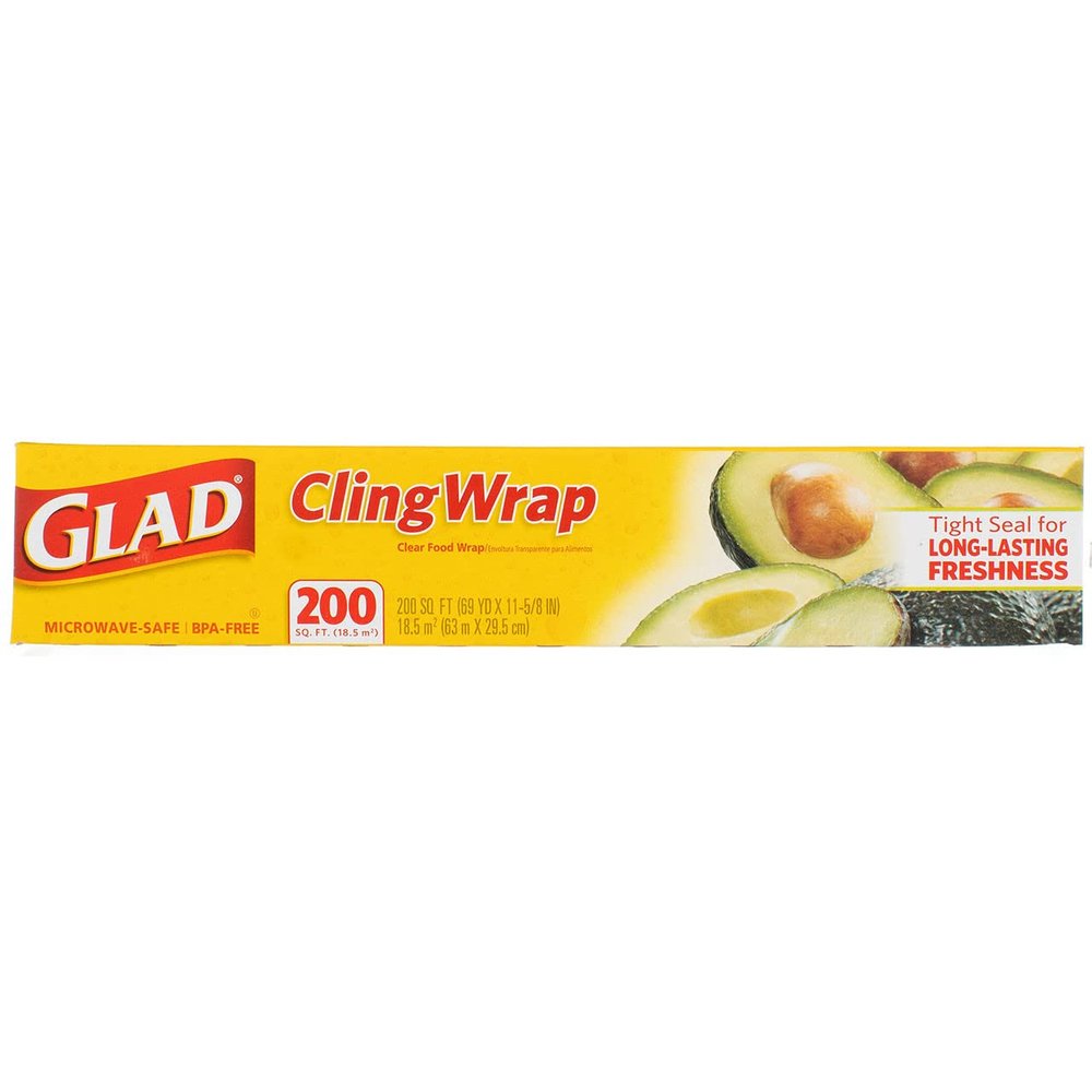 Glad Cling Wrap Clear Food Wrap, 400 Sq Ft Roll (Pack of 4 Rolls)