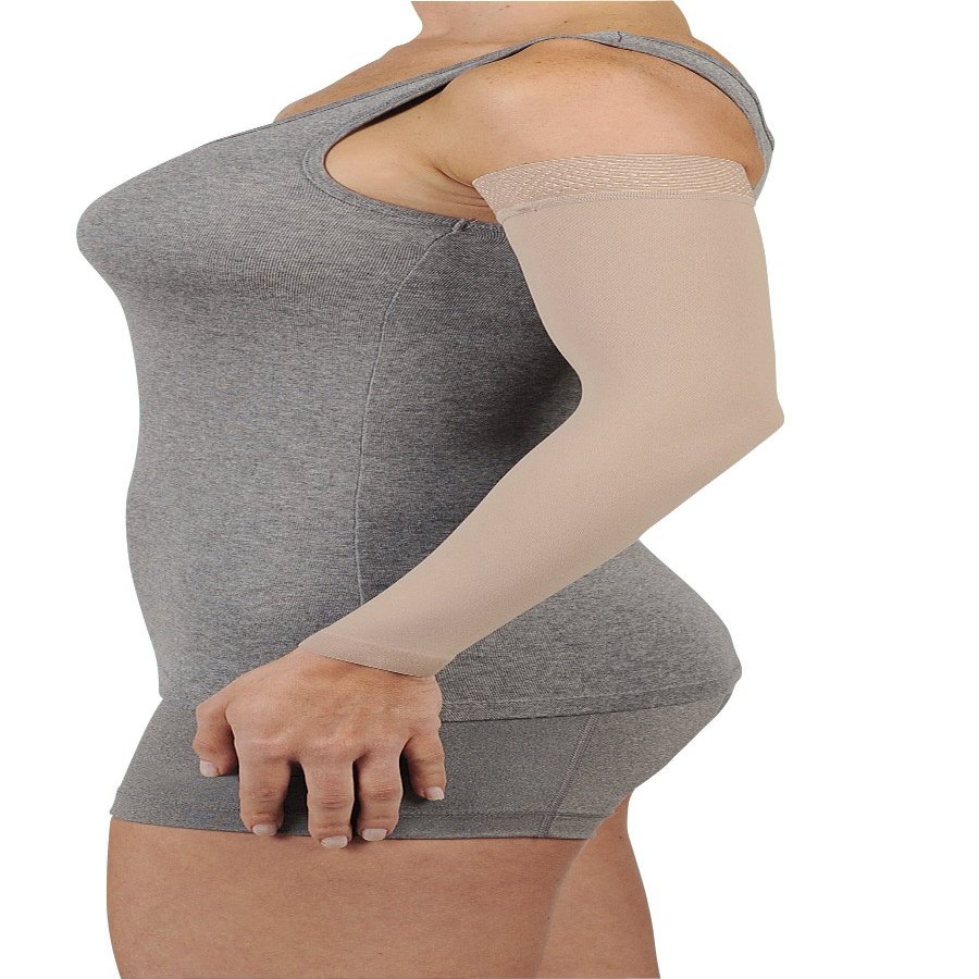 20-30 mmHg. Juzo Soft Series. Sleeve. Regular. Silicone Grip. ,Size:V,Color:Cinnamon