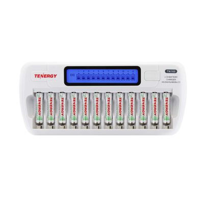 Tenergy 12 Pack Centura AAA and TN160 Charger, Low Self-Discharge AAA 1.2V 800mAh NiMH Rechargeable Batteries for Remote Controllers, Toys, and More
