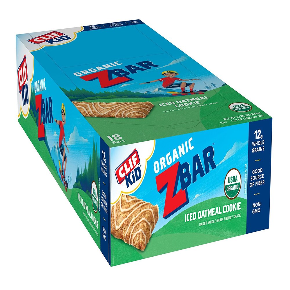 CLIF KID ZBAR - Organic Granola Bars - Iced Oatmeal Cookie - Non-GMO - Organic -Lunch Box Snacks (1.27 Ounce Energy Bars, 18 Count)