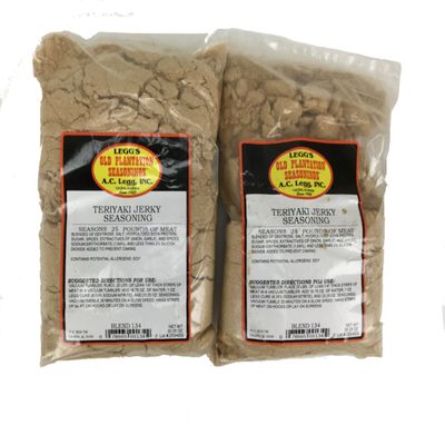 A.C. Legg - Teriyaki Jerky Seasoning for 50 Pounds of Meat, 2 Packs - 20.25 Ounce each - with Cure