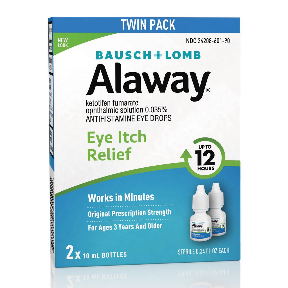 Alaway Antihistamine, Eye Itch Relief Drops, Twin Pack, 0.34 fl oz Each