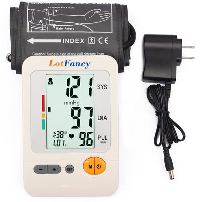 LotFancy Blood Pressure Monitor Upper Arm Large Cuff 11.8-16.5, Accurate Digital BP Gauge Machine, Dual Power Home Heartbeat Meter, 4 User, 120 Readings Memory, Large LCD Display