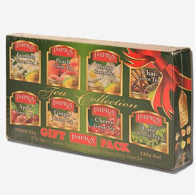 Impra Flavored Green Tea Gift Pack (8 Flavors), 80-count Tea Bags
