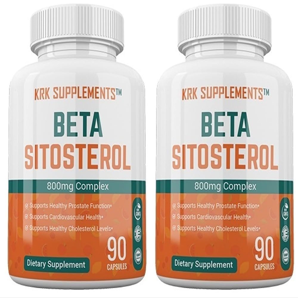 KRK SUPPLEMENTS 2 Bottles Beta Sitosterol 800mg Per Serving 180 Total Capsules Prostate Support