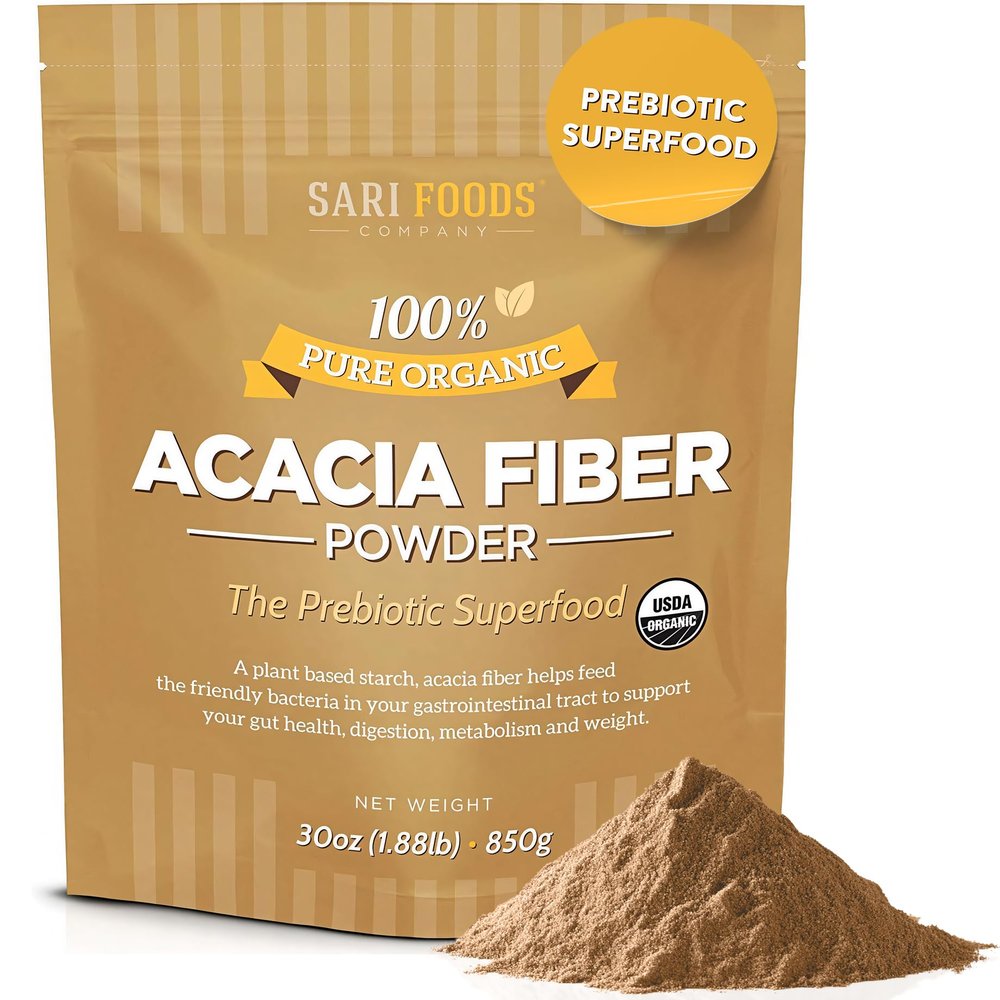 Sari Foods Organic Acacia Fiber Powder (30 Ounce): Natural, Whole Food, Plant Based Prebiotic Superfood for Gut Health