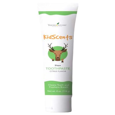 KidScents Slique Toothpaste by Young Living - 4 oz Tube - Gentle Dental Care for Kids - Premium Essential Oils - Citrus-Mint Flavor - Fights Plaque Removes Buildup and Stains - Fluoride and SLS Free