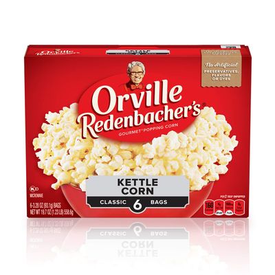Orville Redenbachers Microwave Popcorn, Kettle Corn, 3g Fiber Per Serving, 3.3 oz., 6-Count