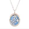 Aromatherapy Essential Oil Diffuser Stainless Steel 30MM Silver Magnetic Locket Pendant with Chain Necklace and Colored Refill Pads & Diffuser Bracelet all in a velvet bag (Snowflake2) view 1