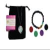 Aromatherapy Essential Oil Diffuser Stainless Steel 30MM Silver Magnetic Locket Pendant with Chain Necklace and Colored Refill Pads & Diffuser Bracelet all in a velvet bag (Snowflake2) view 2