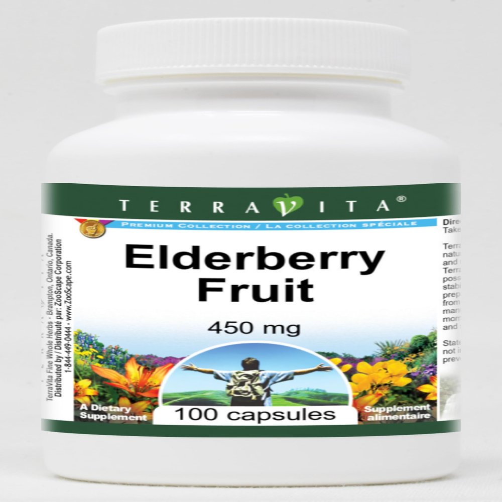Elderberry Fruit - 450 mg (100 Capsules, ZIN: 520027) - 3 Pack