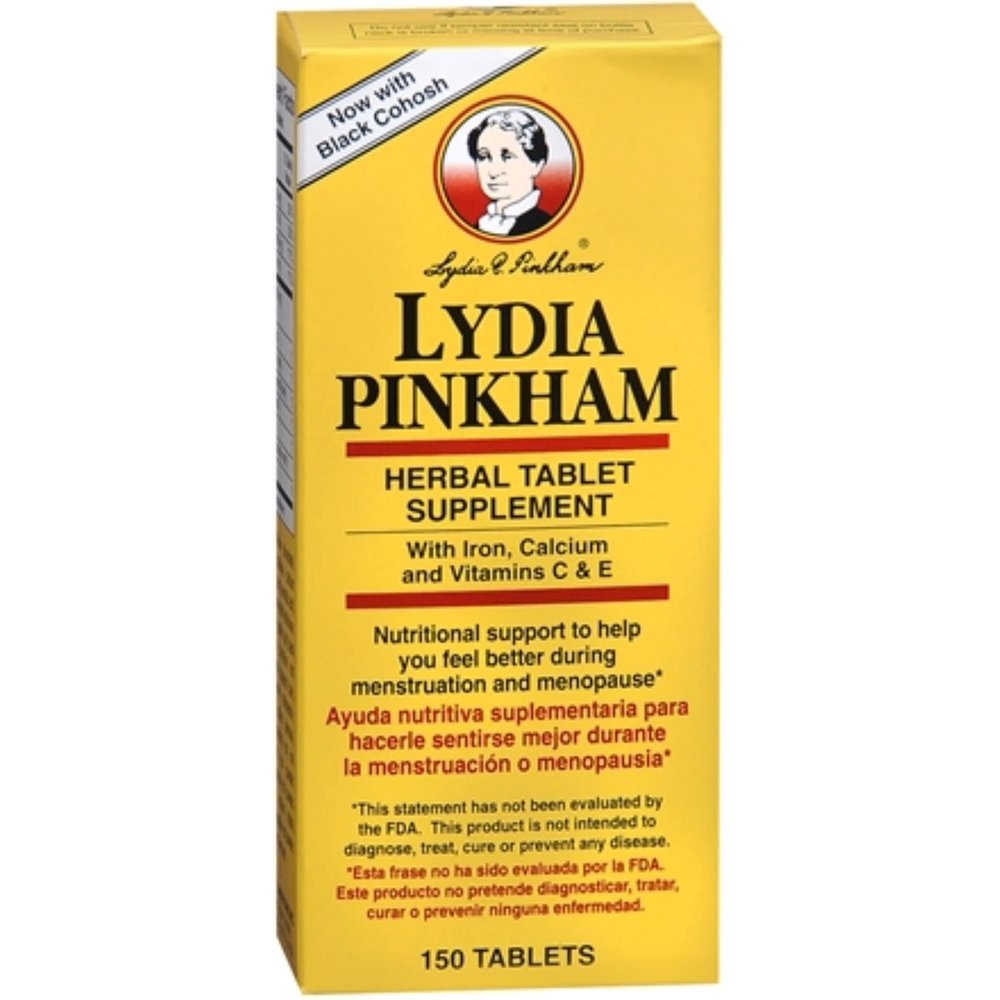 Lydia Pinkham Nutritional support for women - Lydia Pinkham Herbal Tablets, Helps You Feel Better During Menstruation and Menopause- 150 Tablets