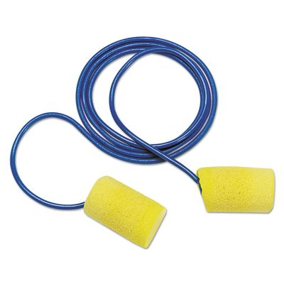 3M Ear Plugs, E-A-R Classic 311-1101, 200 Pairs of Disposable Earplugs, 1 Pair/Poly Bag, Corded, Noise Reduction Rating 29 dB NRR, Foam, Regular Size, Roll Down, Compliant with ANSI/ASA S12.71-2018