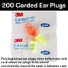 3M Ear Plugs, 200 Pairs/Box, E-A-Rsoft FX 312-1260, Corded, Disposable Foam Earplugs, Noise Reduction Rating NRR 33, Drilling, Grinding, Machining, Sawing, Sanding, Welding, 1 Pair per Poly Bag view 2