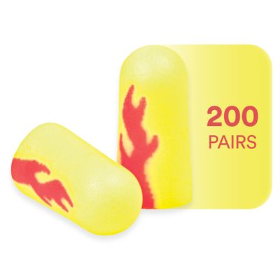 3M Ear Plugs, 200 Pairs/Box, E-A-Rsoft Yellow Neon Blasts 312-1252, Uncorded, Disposable, Foam, NRR 33, Drilling, Grinding, Machining, Sawing, Sanding, Welding, 1 Pair/Poly Bag
