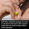 3M Ear Plugs, E-A-Rsoft Yellow Neons 311-1250, 200 Pair of Disposable Earplugs, Pairs Individually Wrapped, Regular Size, Corded, 33 NRR, Tapered Cylinder Shape, Slow Recovery Foam view 4