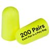 3M Ear Plugs, E-A-Rsoft Yellow Neons 315-1251, 200 Pair of Disposable Earplugs, Pairs Individually Wrapped, Slightly Longer, Uncorded, 33 NRR, Tapered Cylinder Shape, Slow Recovery Foam view 1