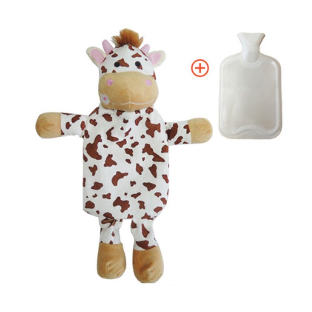 1L Hot Water Bottle with Cover Hot& Cold Relief-Cow