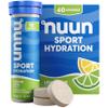 Nuun Sport Electrolyte Tablets with Magnesium, Calcium, Potassium, Chloride & Sodium, Gluten Free & Vegan, Lemon Lime, 4 Pack (40 Servings Total) view 1