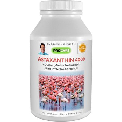 ANDREW LESSMAN Astaxanthin 360 Softgels - 4000 mcg Natural Astaxanthin, Powerful Anti-Oxidant Carotenoid. Protection for Eyes, Heart, Skin and More. No Additives. Easy to Swallow Softgels