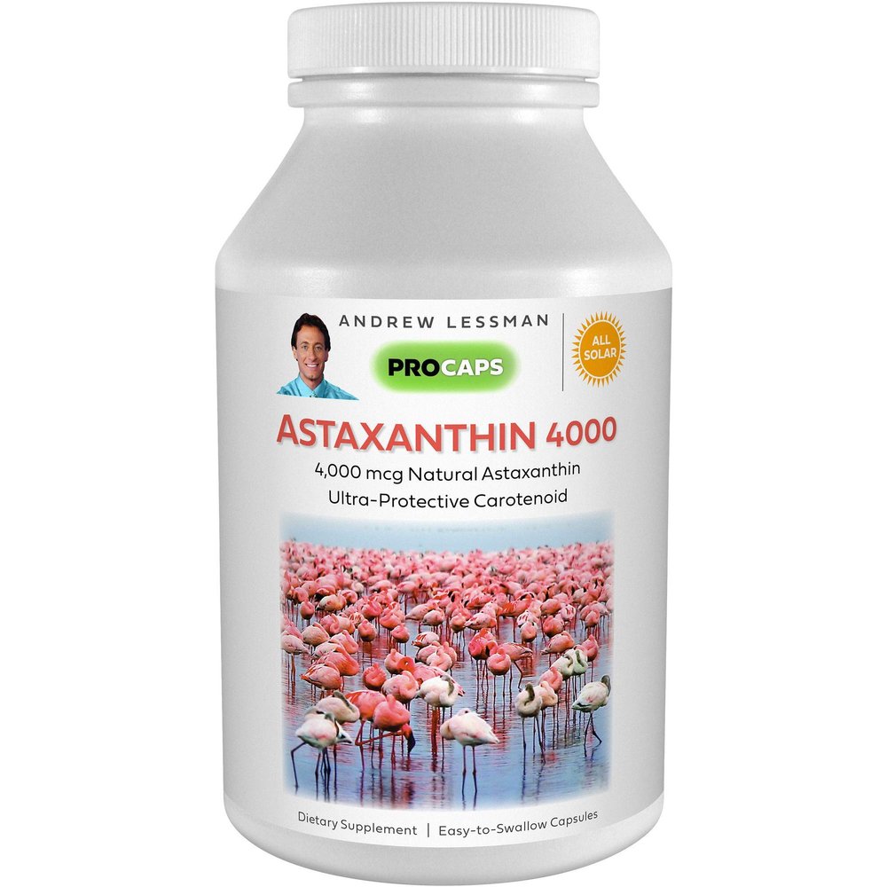 ANDREW LESSMAN Astaxanthin 360 Softgels - 4000 mcg Natural Astaxanthin, Powerful Anti-Oxidant Carotenoid. Protection for Eyes, Heart, Skin and More. No Additives. Easy to Swallow Softgels