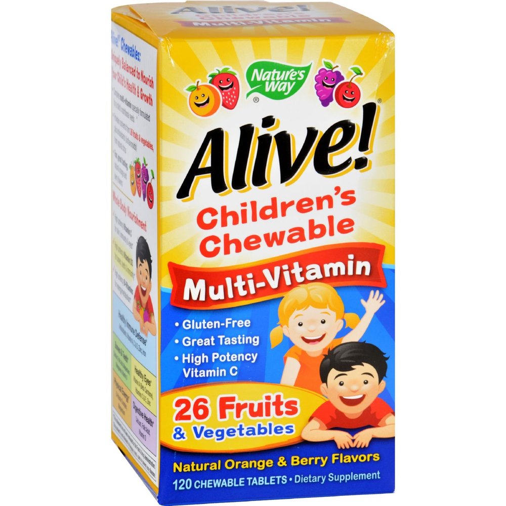 Nature's Way Alive Children's Chewable Mult-Vitamin 120 Chewable Tablets