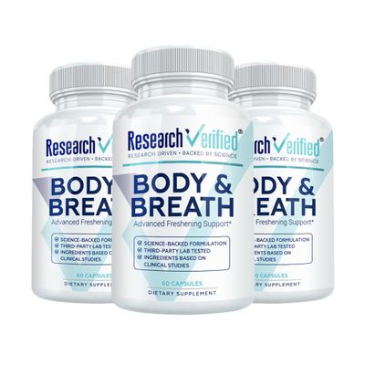 Research Verified Body & Breath Natural Deodorant & Freshener - Bad Breath & Body Odor Supplement - 60 Count (3 Months Supply)